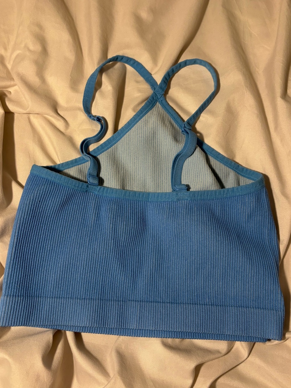 Colsie Blue Ribbed Cami Bralette - Picture 2 of 2